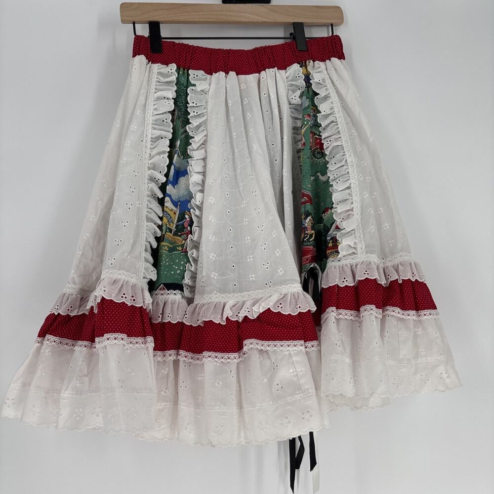 Fun And fancy Vintage Square Dance Skirt Medium Eyelit County Fair - Picture 3 of 4